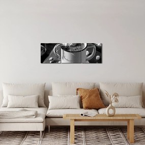 Obraz - Świąteczna gorąca czekolada (z zegarem) (90x30 cm)
