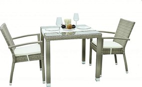 Zestaw rattanowy ogrodowy NAPOLI I. 1+2 (szaro-beżowy)