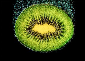 Obraz na szkle - szczegół kiwi w wodzie (70x50 cm)