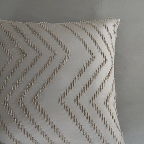 Szarobrązowa pościel jednoosobowa z mikrowłókna 140x220 cm Pure Zigzag – Good Morning