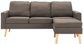 3-osobowa sofa z podnóżkiem taupe - Muria 4Q