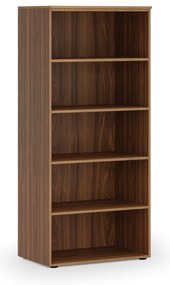Regał biurowy PRIMO WOOD, 800 x 500 x 1781 mm, orzech