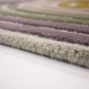 Zielony wełniany dywan tkany ręcznie 160x230 cm Spiral Shaped – Flair Rugs