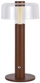 LED ładowalna lampa stołowa 1W 5V 3000K 1800 mAh brązowa, ściemnialna