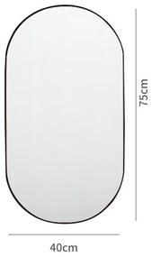 Lustro Elipsa 75x40cm srebrne GX-06 ścienne owalne łazienkowe do salonu sypialni loftowe Industrialne minimalistyczne