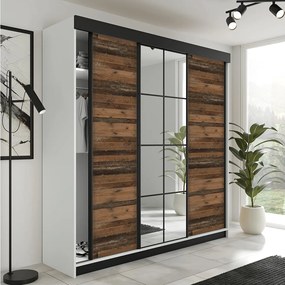 Szafa Przesuwna LAMARO 200 Biały/Old Style