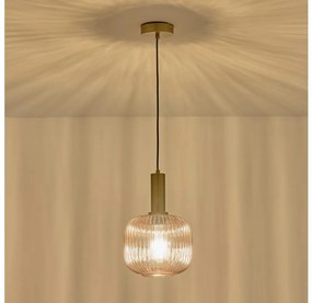 Żyrandol na lince 1xE27/15W/230V brązowy śr. 20 cm