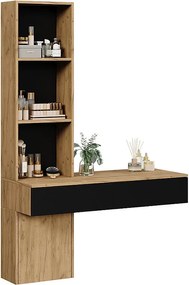 Stół do toalety dąb/czarny 100x40x155 melora
