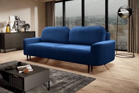 Masseno Sofa FILO z funkcją spania i pojemnikiem na pościel, Rozkładana sofa - Granatowy, VELLUTO 25