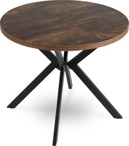 Stół Okrągły Rozkładany LUGO 90-190 cm Dąb Rustykalny/Czarny Loft