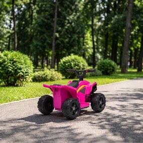 AIYAPLAY Dziecięcy quad elektryczny 6V z akumulatorem litowym, funkcja jazdy do przodu, sterowanie przyciskiem na kierownicy 1,5-2 lata jasnoczerwony | Aosom PL