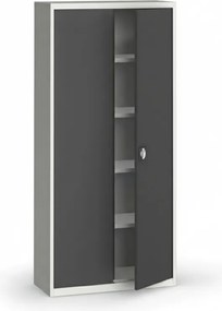 Szafa metalowa, 1950 x 950 x 400 mm, 4 półki, szara/grafitowa