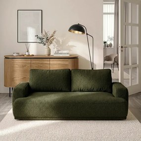 Sofa z Funkcją Spania CAMELIA Oliwkowa Boucle Japandi