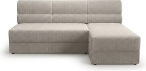 Rozkładana dwustronna sofa narożna w kształcie L TAVERO SLIM 201x140 cm, jasnobeżowa
