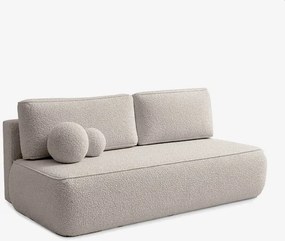 Sofa z Funkcją Spania ARVETO Kremowa Boucle Nowoczesna
