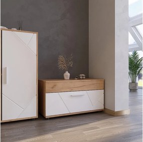 Szafka do salonu gold power dąb/biały 70.8x35.3x38.9 berno