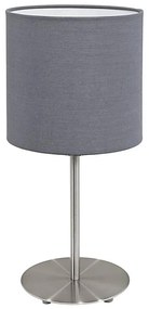 Eglo 55215 - Lampa stołowa PASTERI 1xE14/40W/230V szara