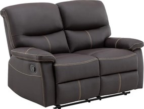 Kanapa 3+2-osobowa z funkcją relax z ekoskóry w kolorze brązowym CANBY