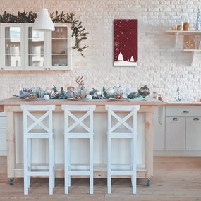 Zegar ścienny Choinki Święta Płatki Śniegu