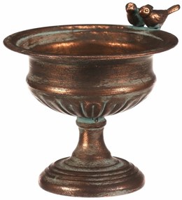 Metalowy kielich do kompozycji lub poidło Romance,19 x 16 x 16 cm, kolor miedziany