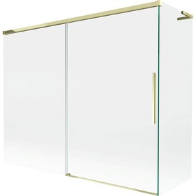 Mexen Rox L parawan nawannowy 2-skrzydłowy rozsuwany 190 + 80 x 150 cm, transparent, złoty - 8C9L-190-080-50-00