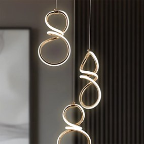 LAMPA WISZĄCA LED G073-3CPR Złota