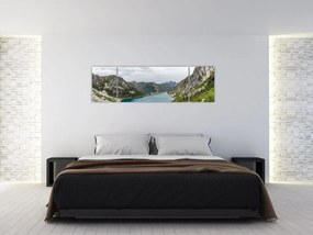Obraz jeziora w górach (170x50 cm)