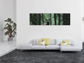 Obraz - Jeleń w głebokim lesie (170x50 cm)
