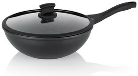 Patelnia wok Kela z pokrywką STELLA NOVA, odlewaluminiowy, czarna, 30 cm, 5 l