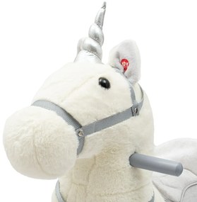 Baby Mix Huśtawka z melodiami i kółkami Unicornbiała, 64 x 35 x 60 cm
