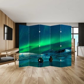 Parawan - Ludzie przy zorzy polarnej (210x170 cm)