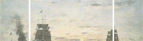 Obraz - Eugène Boudin, Entrance to the Harbor, Le Havre, reprodukcje (170x50 cm)