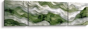 Obraz - Zielone i białe zmarszczki (170x50 cm)