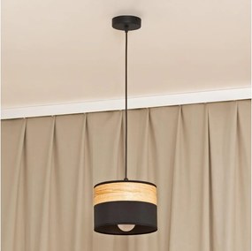 Lampa wisząca na przewodzie ALBA 1xE27/15W/230V śr. 20 cm czarna/brązowa