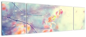 Obraz - Listki w lodzie (170x50 cm)