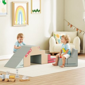 AIYAPLAY 2-częściowy zestaw miękkich klocków dla małych dzieci, sztuczna skóra, pianka, do wspinania, budowania, zabawy, Wielokolorowy