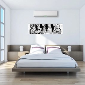 Obraz - Praca zespołowa, jazda na rowerze (170x50 cm)
