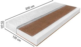Hypoalergiczny materac piankowy z kokosem 120x200 C1-M10