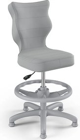 Obrotowe krzesło dziecięce z podnóżkiem Petit Grey rozmiar 4 (133-159 cm)