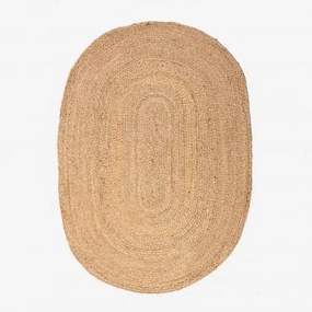 Dywan Owalny 100x140 Cm Z Naturalnego Juty Tempo Yute - Sklum