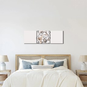 Obraz - Makijaż twarzy ze sztuką linii (z zegarem) (90x30 cm)