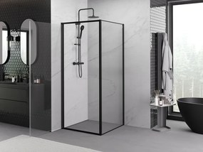 Mexen Exo kabina prysznicowa uchylna 70 x 70 cm, transparent, czarna - 817-070-070-70-00