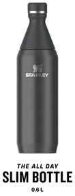 Czarna butelka ze stali nierdzewnej 600 ml All Day Slim – Stanley