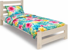 Drewniane jednoosobowe łóżko skandynawskie 80x200 P5-T95