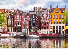 Obraz na szkle - Amsterdam, domy tańca (70x50 cm)