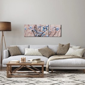 Obraz jagód na krzaku (z zegarem) (90x30 cm)