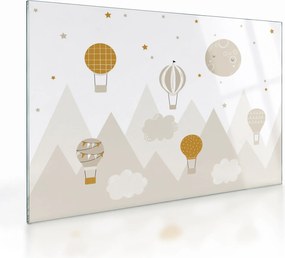 Obraz na szkle - Latające balony (70x50 cm)