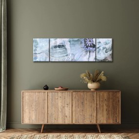 Obraz - Kwiatowy fresk na ceglanej ścianie (170x50 cm)