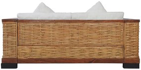 Sofa Otma 2A dwuosobowa - rattan + brąz