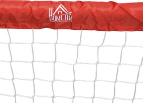 HOMCOM Zestaw 2 Mini Bramki Piłkarskie Siatka Czerwona Składane Stal 90x36x60cm | Aosom PL